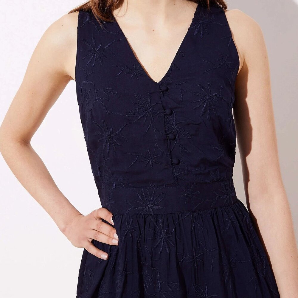 LOFT Navy Blue Dress (6) - Picture 5 of 5